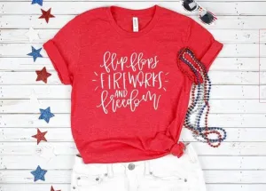 Flip Flops, Fireworks and Freedom Graphic Tee