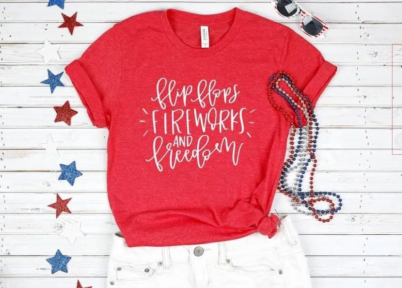 Flip Flops, Fireworks and Freedom Graphic Tee