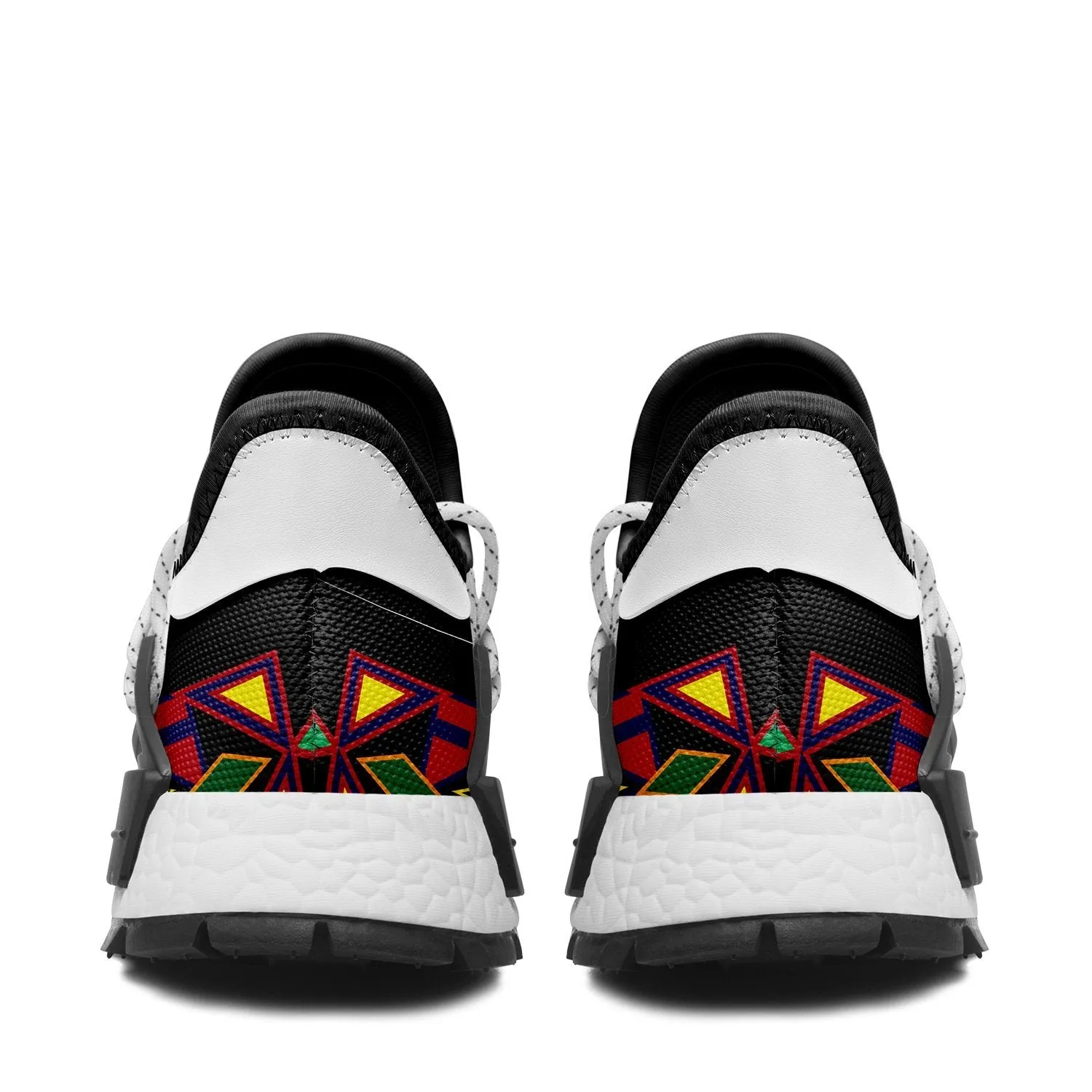 Geometric Floral Spring Black Okaki Sneakers