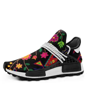 Geometric Floral Spring Black Okaki Sneakers
