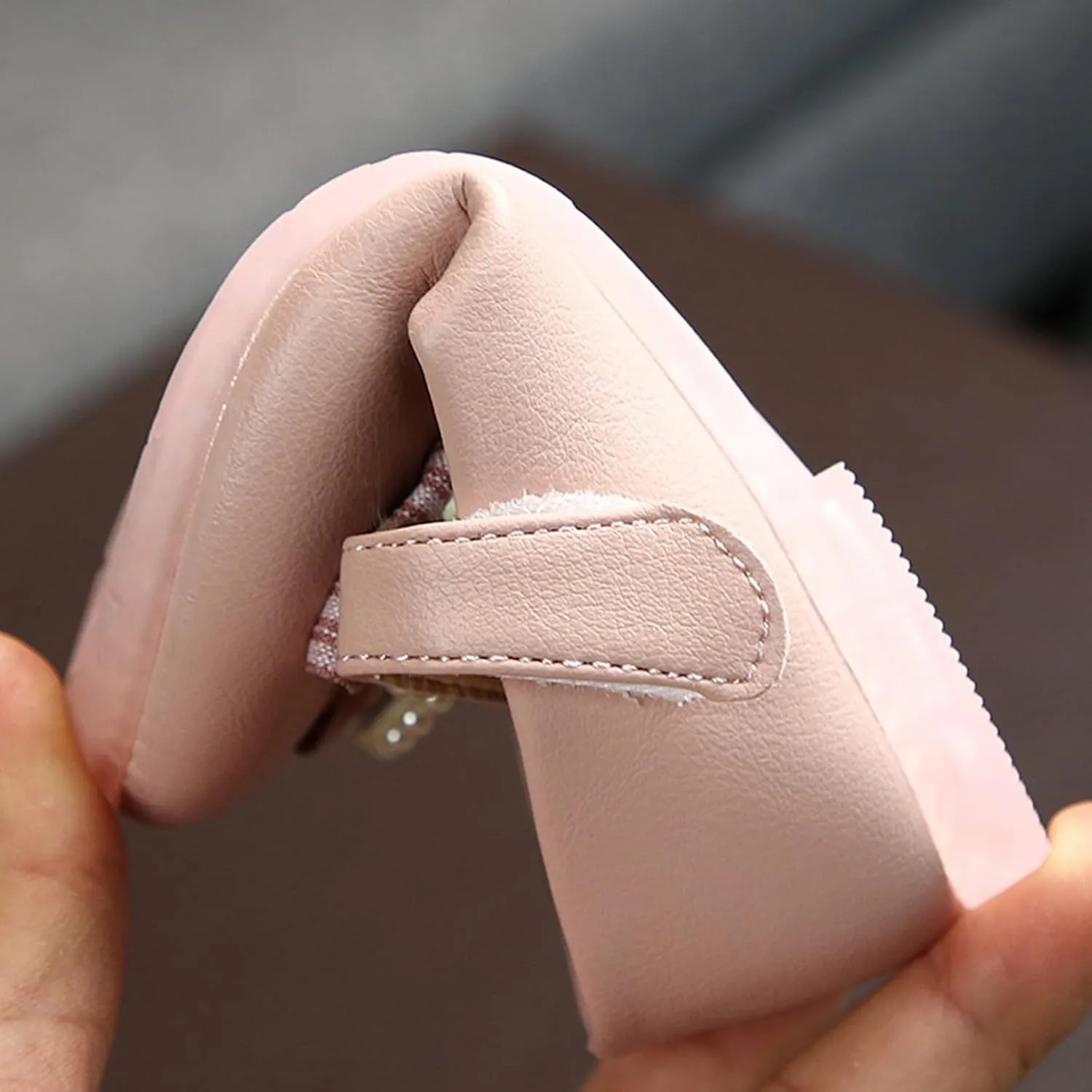 Girls Cute Sandals Pearl Bow Knot Leather Soft Closed Toe Mary Jane Shoes Toddler Ankle Wedding Princess Shoes