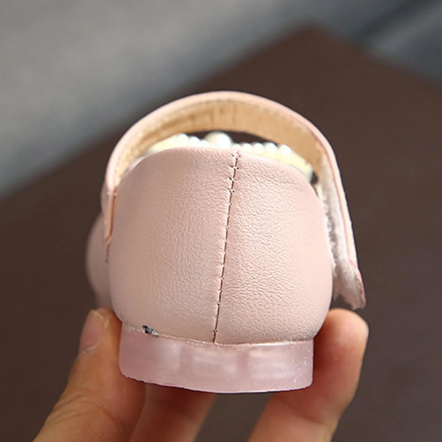 Girls Cute Sandals Pearl Bow Knot Leather Soft Closed Toe Mary Jane Shoes Toddler Ankle Wedding Princess Shoes