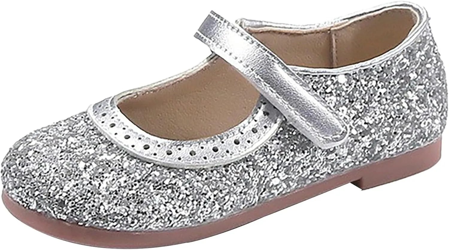 Girls Dress Shoes Mary Jane Wedding Flower Bridesmaids Heels Glitter Princess Shoes for Kids Sparkly Party Prom