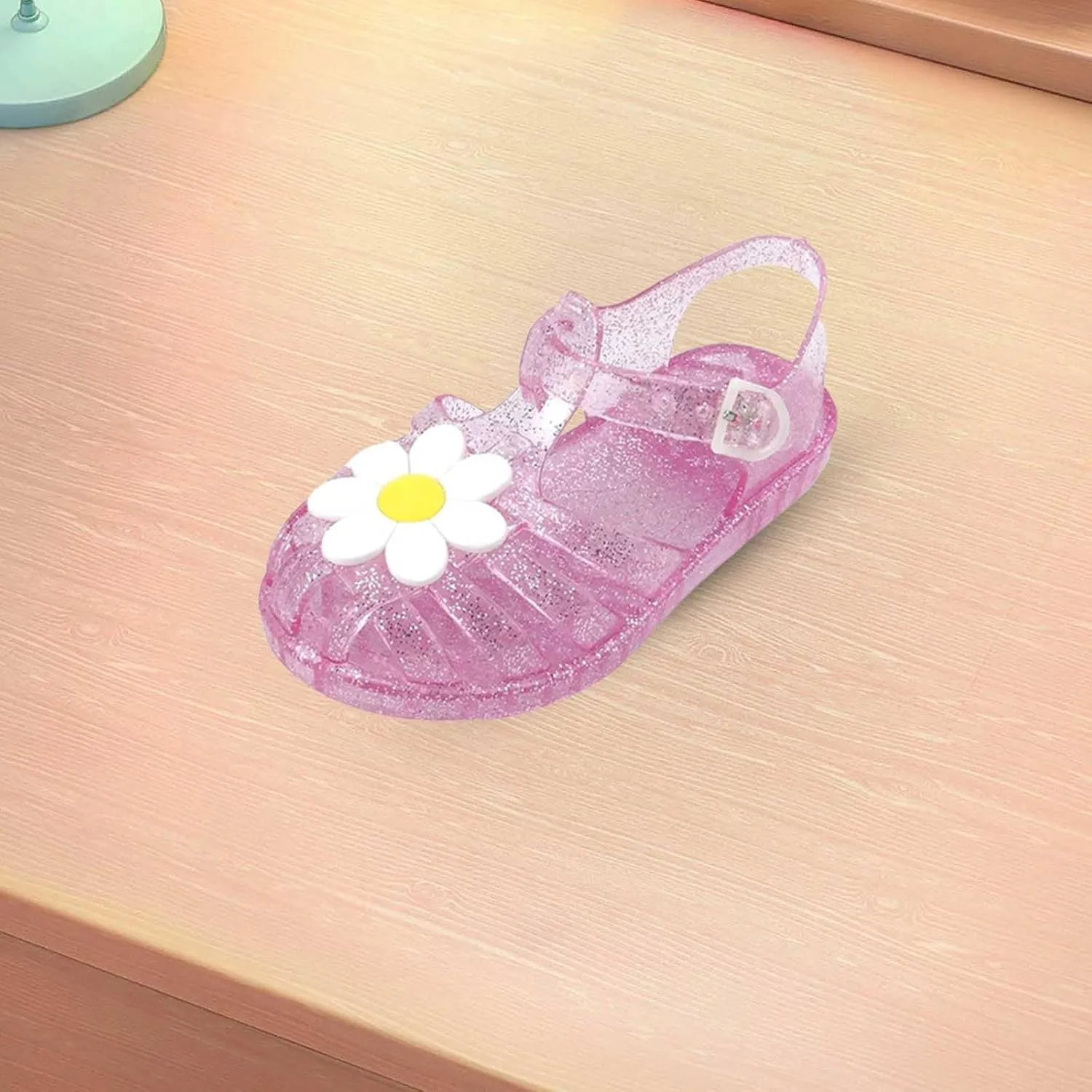 Girls Jelly Sandals Summer Princess Dress Flats Kids Soft Sole Breathable Water Proof Flower Pattern Walking Shoes