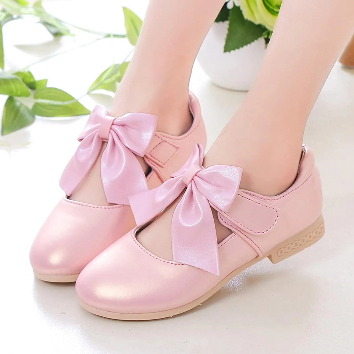 Girls Sandals Children Shoes White Leather Shoes Bowknot Girls Shoes Single Shoes Performance Shoes Sandals Shoes