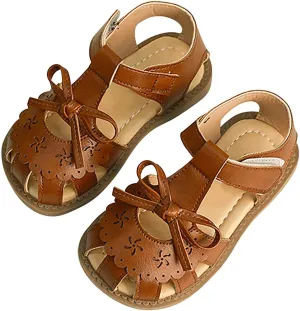 Girls Sandals Girls Summer Casual Soft Bottom Cute Bowknot Shoes Beach Baotou Sandals Buckles With Hook and Loop