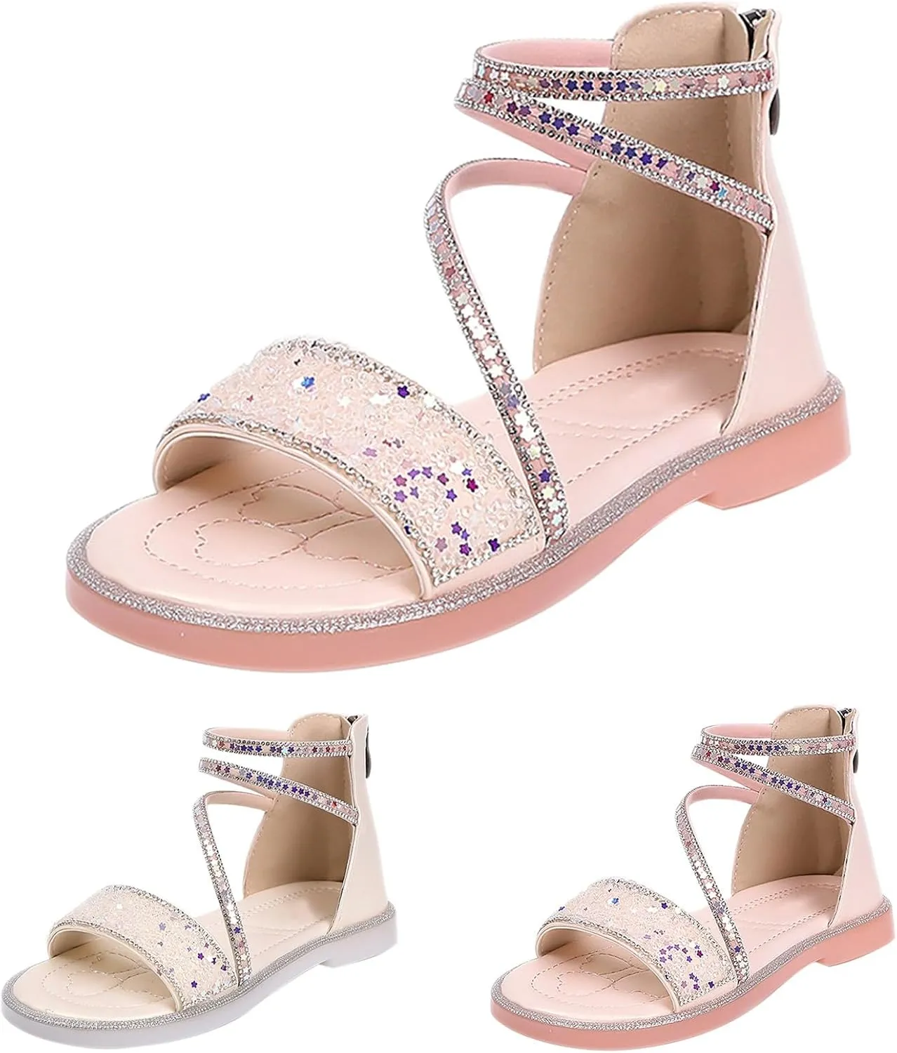 Girls Sandals Sandal Summer Open Toe Holiday Dress Shoes for Toddler Little Kid Big Kid