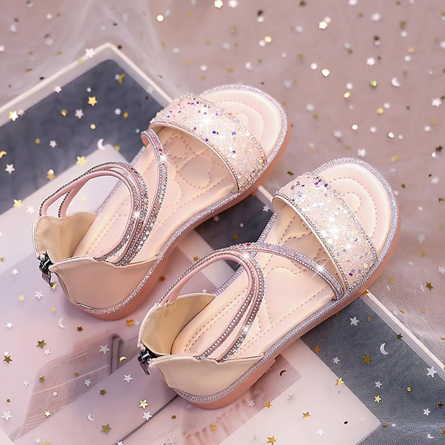 Girls Sandals Sandal Summer Open Toe Holiday Dress Shoes for Toddler Little Kid Big Kid