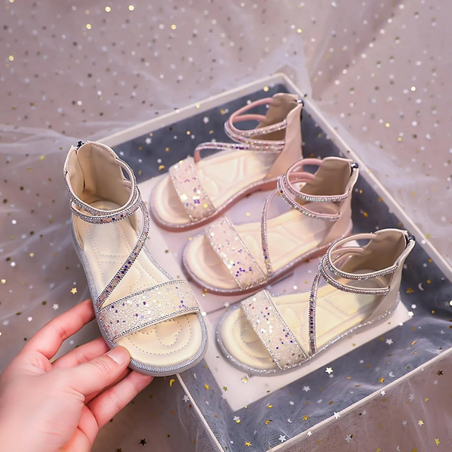 Girls Sandals Sandal Summer Open Toe Holiday Dress Shoes for Toddler Little Kid Big Kid