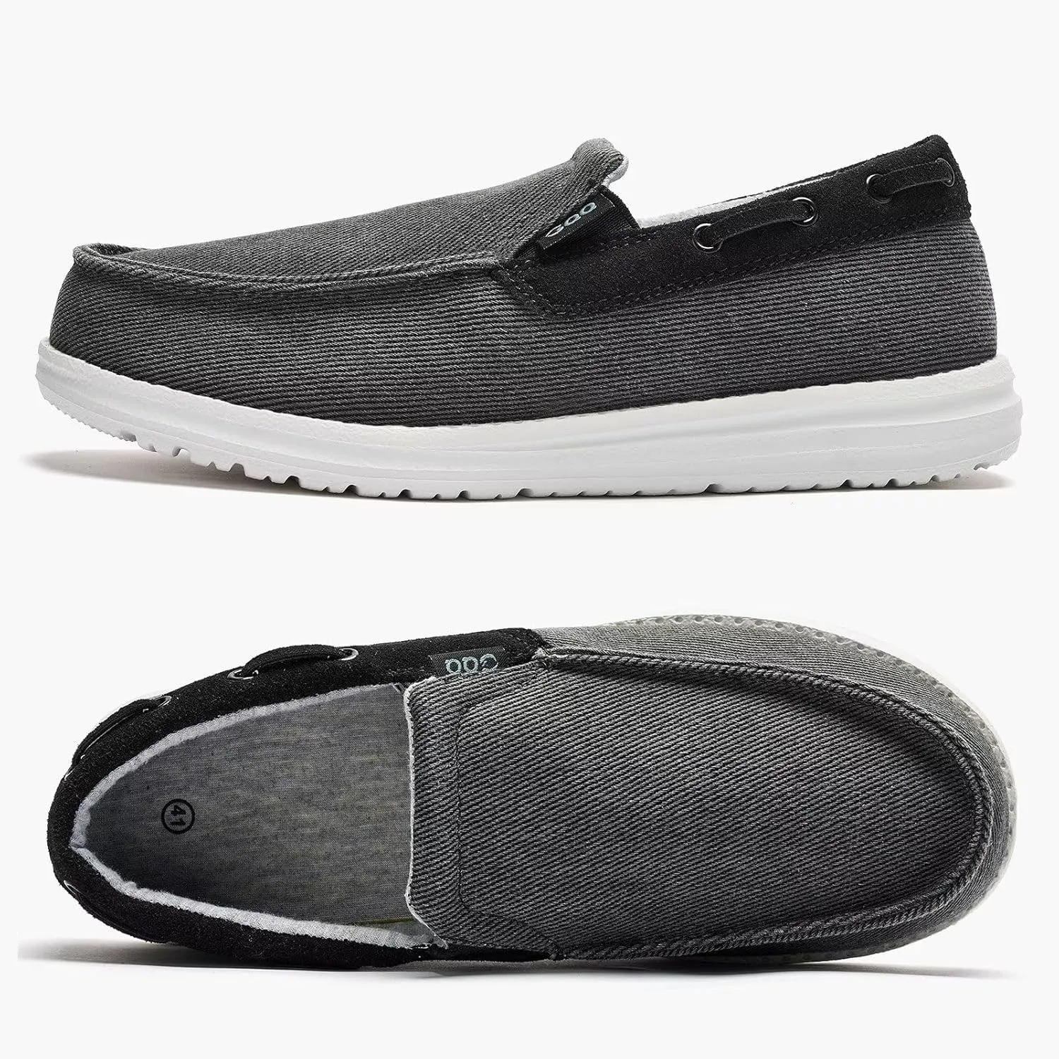 GQQ Mens Slip-on Loafers Casual Shoes - Mens Boat Shoes Comfortable Lightweight Canvas Walking Shoes