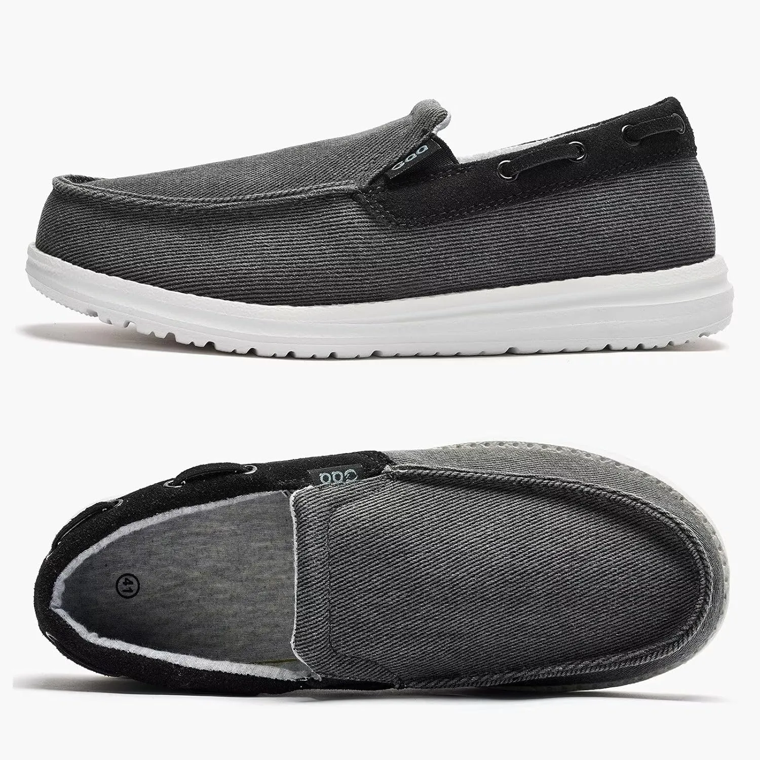 GQQ Mens Slip-on Loafers Casual Shoes - Mens Boat Shoes Comfortable Lightweight Canvas Walking Shoes