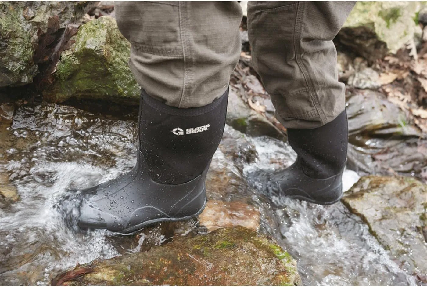 Guide Gear Men's Mid-High Bogger Waterproof Rubber Hunting Work Rain Boots 12, 5mm Neoprene Top