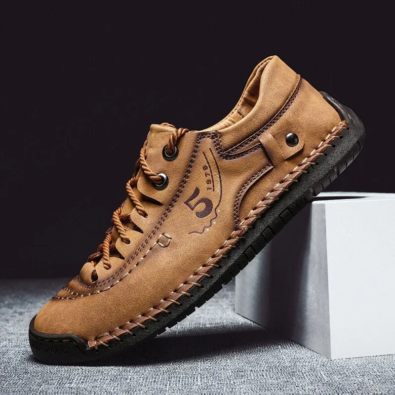 Handmade Leather Men's Casual Shoes Winter Men's Loafers with Fur, Comfortable Walking Shoes, Flats, Hot Sale Moccasins Shoes
