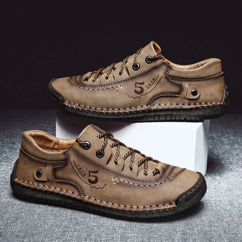 Handmade Leather Men's Casual Shoes Winter Men's Loafers with Fur, Comfortable Walking Shoes, Flats, Hot Sale Moccasins Shoes