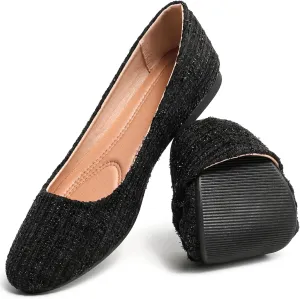 HEAWISH Womens Round Toe Flats Shoes Ballet Flats Dressy Comfortable White Green Flats for Women