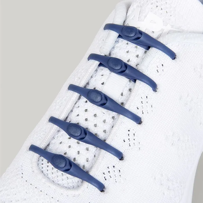 Hickies Laces Originals No Tie Elastic Shoelaces Straps 14 Pack - True Navy