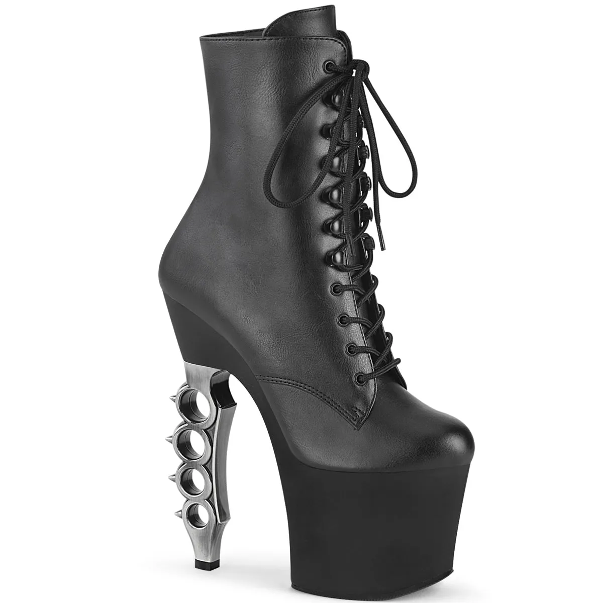 IRONGRIP-1020 Pleasers Brass Knuckles Heel Platform Ankle Boots