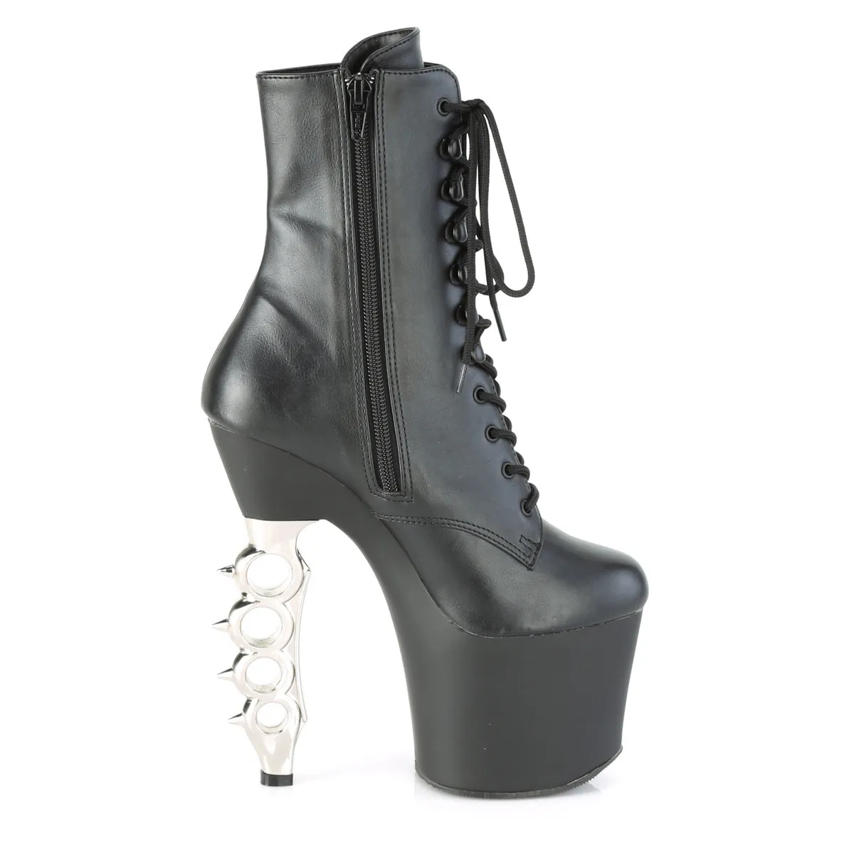IRONGRIP-1020 Pleasers Brass Knuckles Heel Platform Ankle Boots