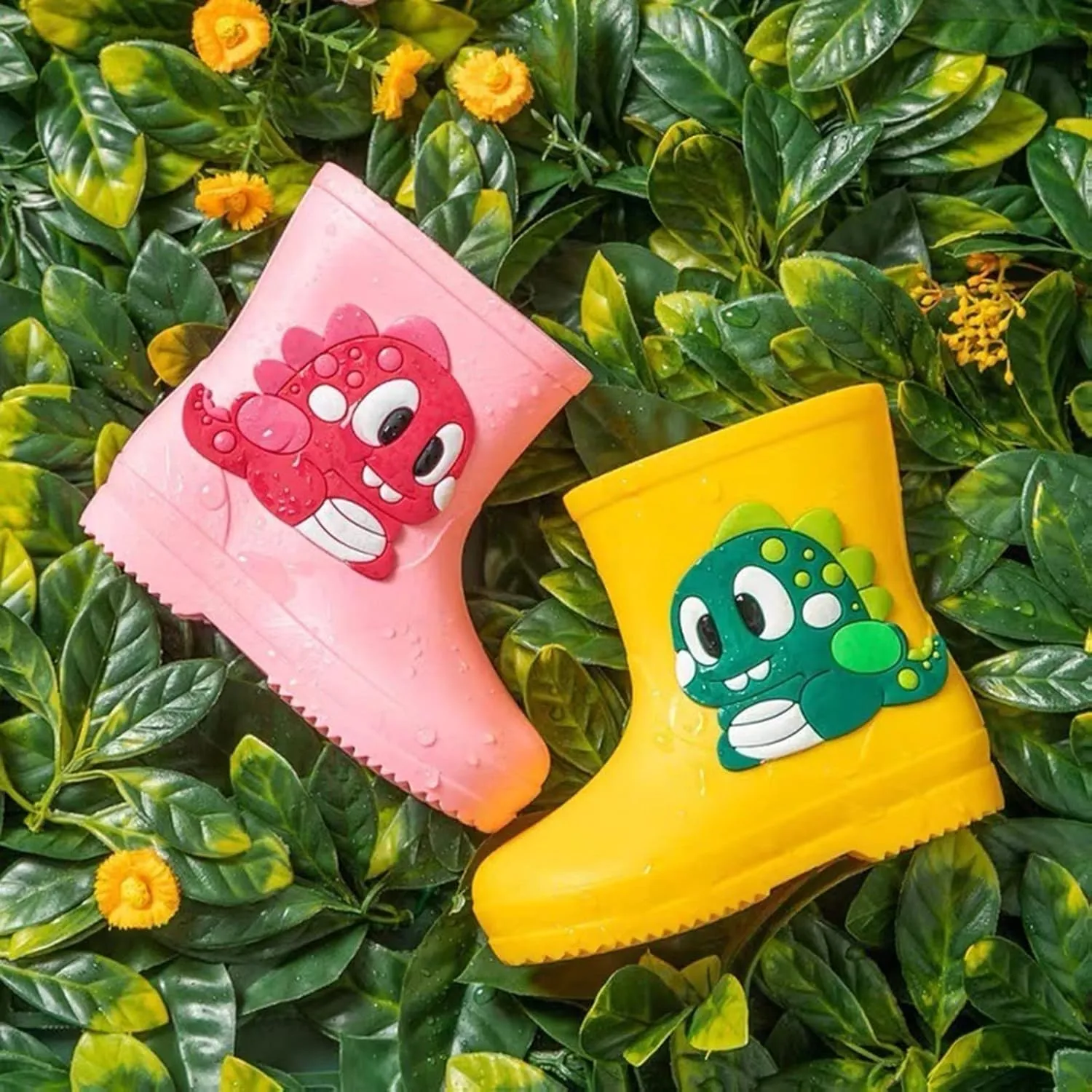 IWIHMIV Baby Rain Boot Infant Rain Boots Boys' Boots Toddler Kids Baby Boys Girls Cartoon Waterproof Rain Non Slip Rain Boots