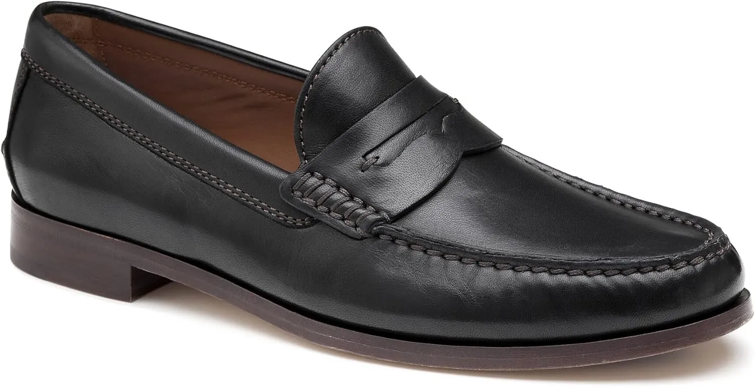 Johnston & Murphy Mens Baldwin Penny Shoes  Mens Dress Shoes, Leather Moccasin Shoes, Dress Shoes for Men, Durable Rubber Sole & Cushioned Footbed, Mens Penny Loafers