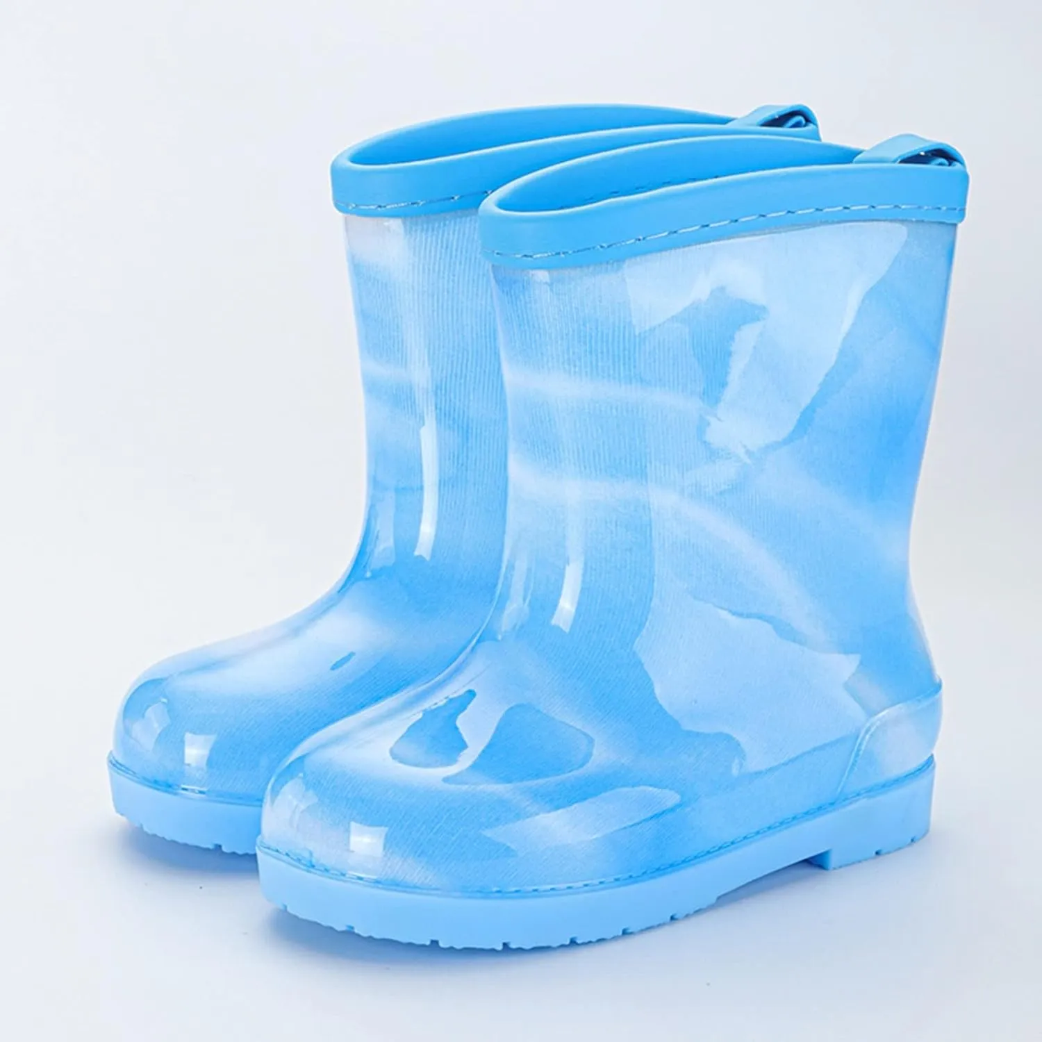 Kids Bow Rain Boots for Girls Boys Toddler Waterproof Rubber Cute Rainbow Rain Shoes with Easy On Baby Girl Shoes
