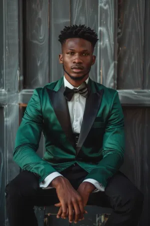 Kit High QualityGreen slim Fit Men Tuxedos Suit