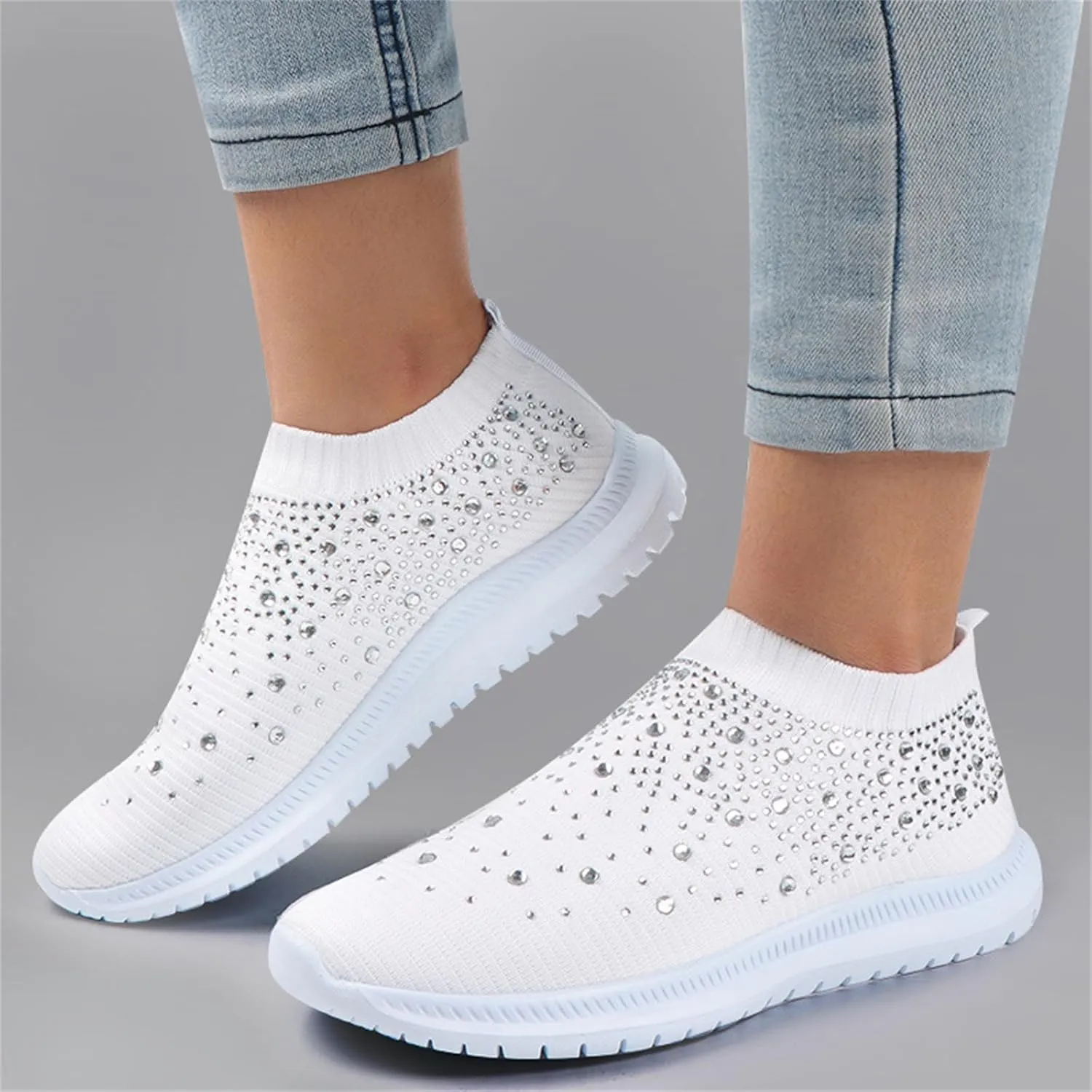 Ladmiple Gym Shoes For Women Workout Memory Foam Walking Shoes Slip on Sock Sneakers Mesh Athletic Running Tennis Shoes