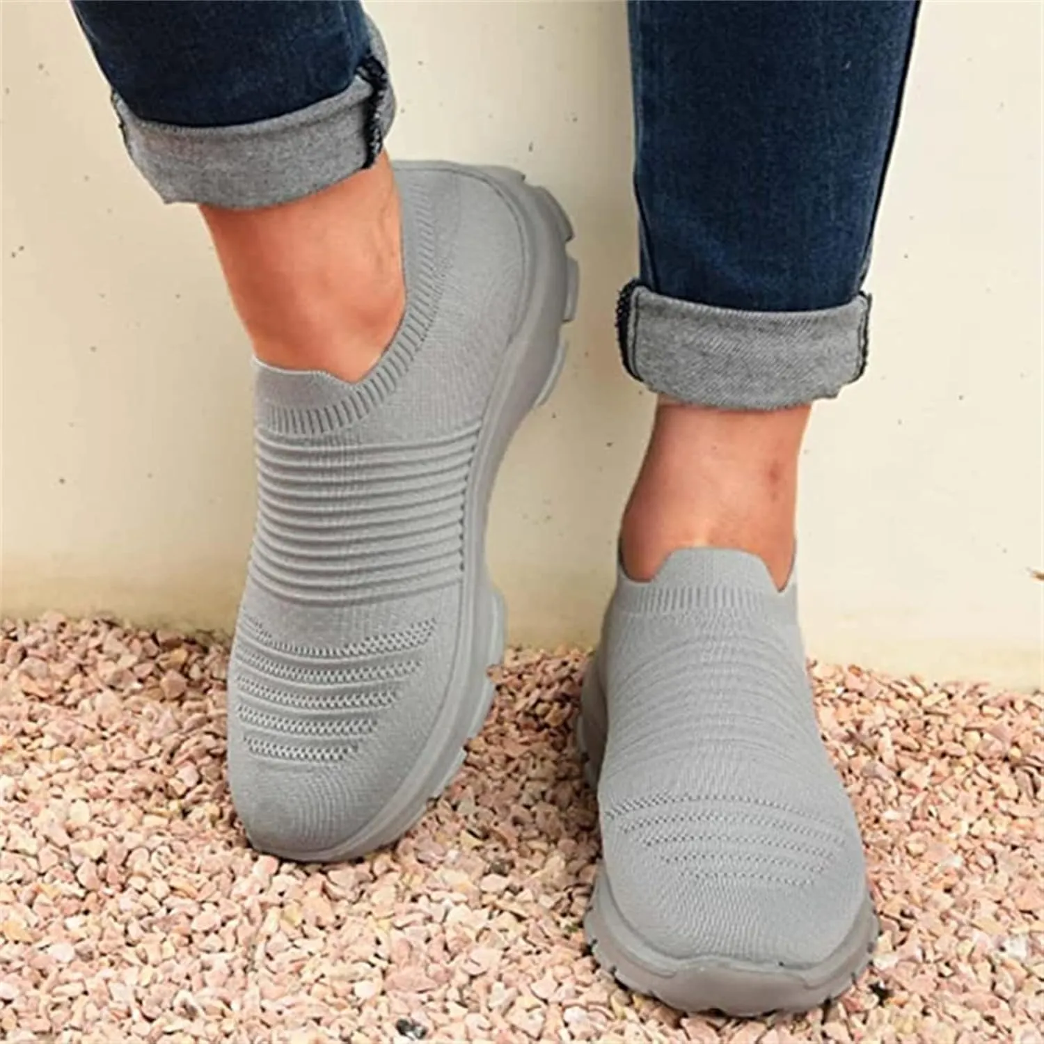 Ladmiple Gym Shoes For Women Workout Memory Foam Walking Shoes Slip on Sock Sneakers Mesh Athletic Running Tennis Shoes