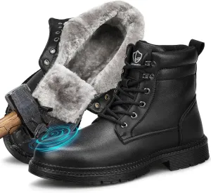LAoutun Winter Warm Work Boots for men Steel Toe Boots for Men Abrasion Resistan Lightweight Safety Shoes Comfortable Indestructible Mens Steel Toe shoes Construction clearance
