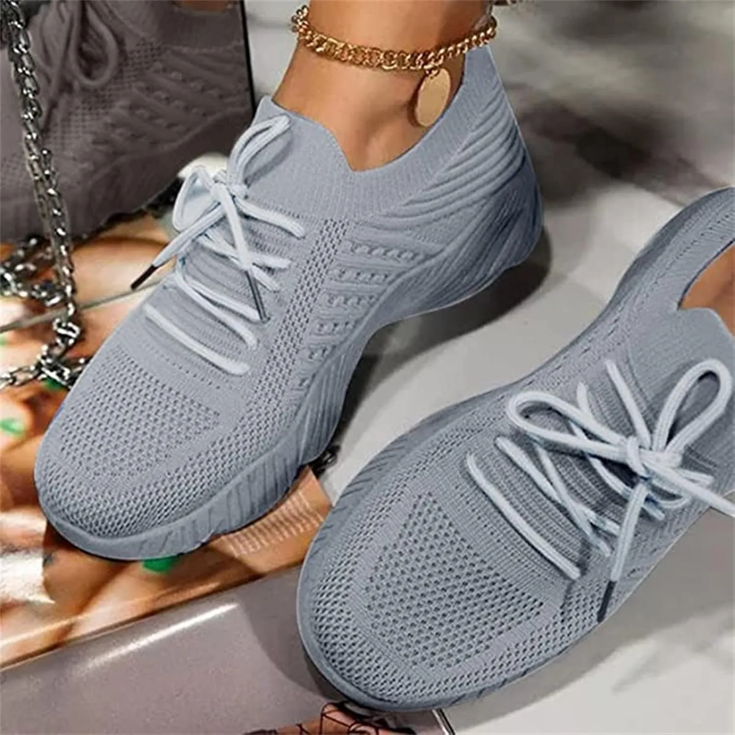 Lausiuoe Running Shoes For Women Arch Support Athletic Walking Shoes Slip On Casual Comfortable Tennis Fashion Sneakers