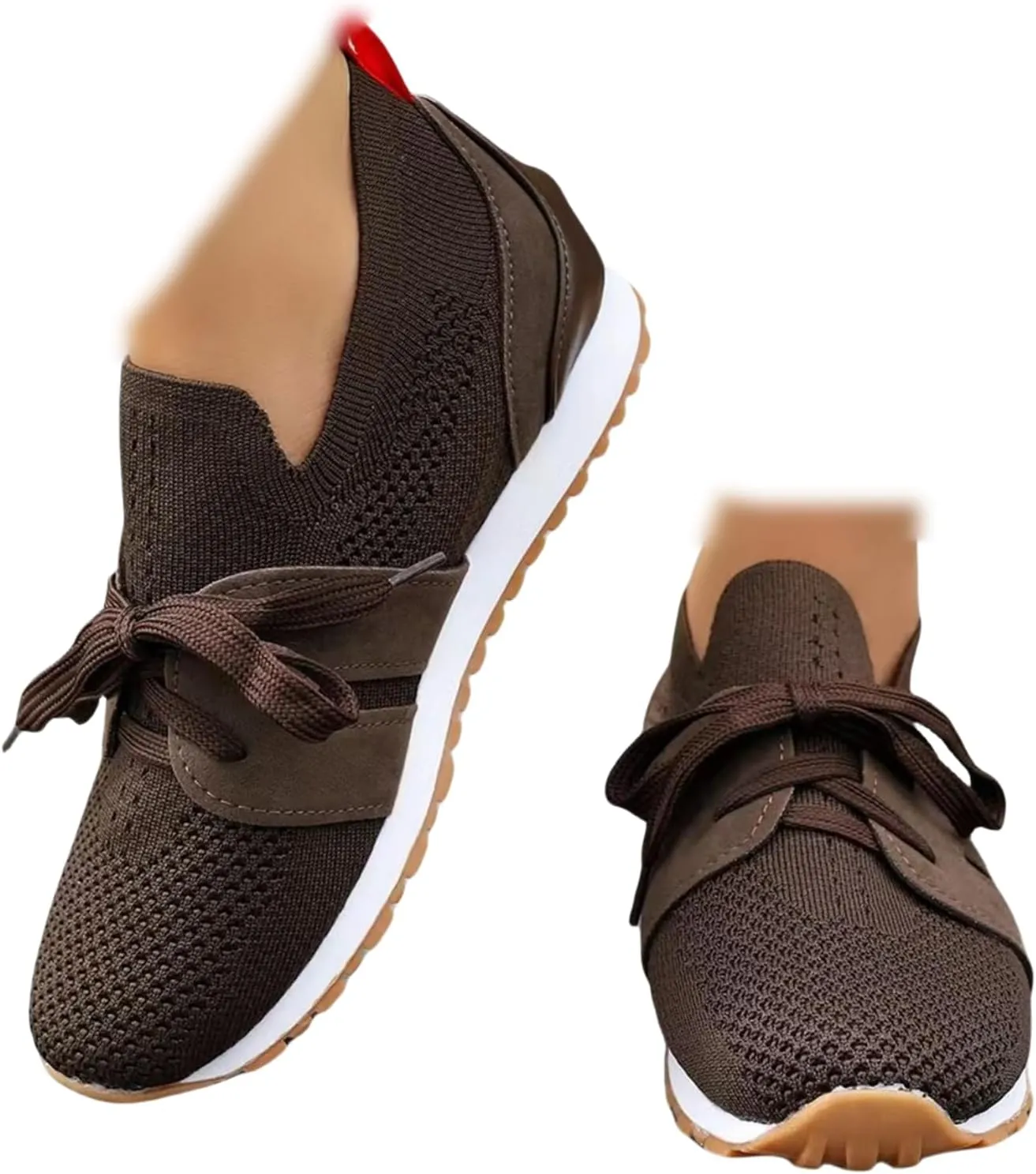 Lausiuoe Slip On Sneakers Women Arch Support Walking Shoes Lightweight Casual Running Fashion Sneakers Mesh Tennis Gym Shoes