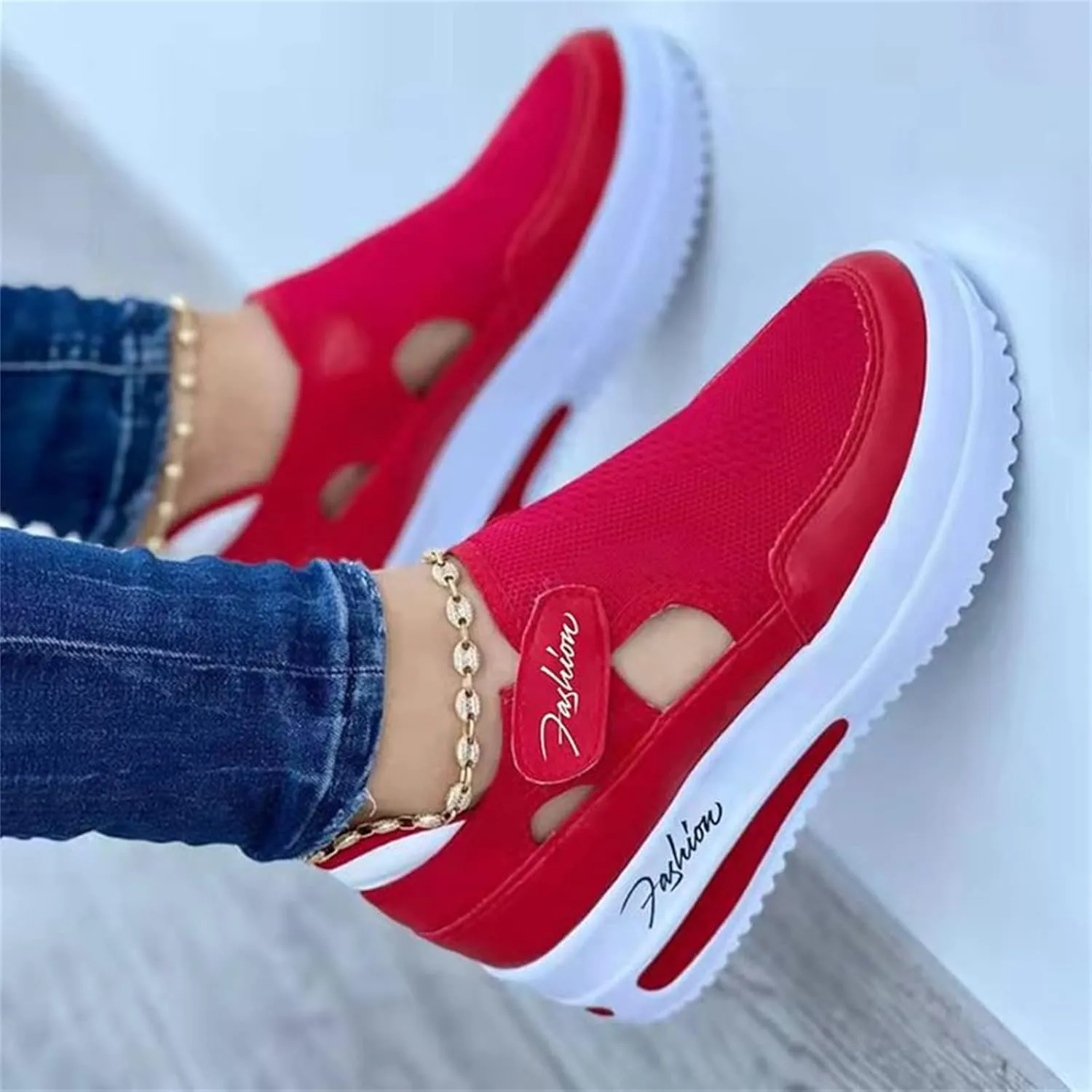 Lausiuoe Slip On Sneakers Women Wide Width Walking Loafers Non Slip Comfortable Lightweight Casual Flats Fashion Shoes