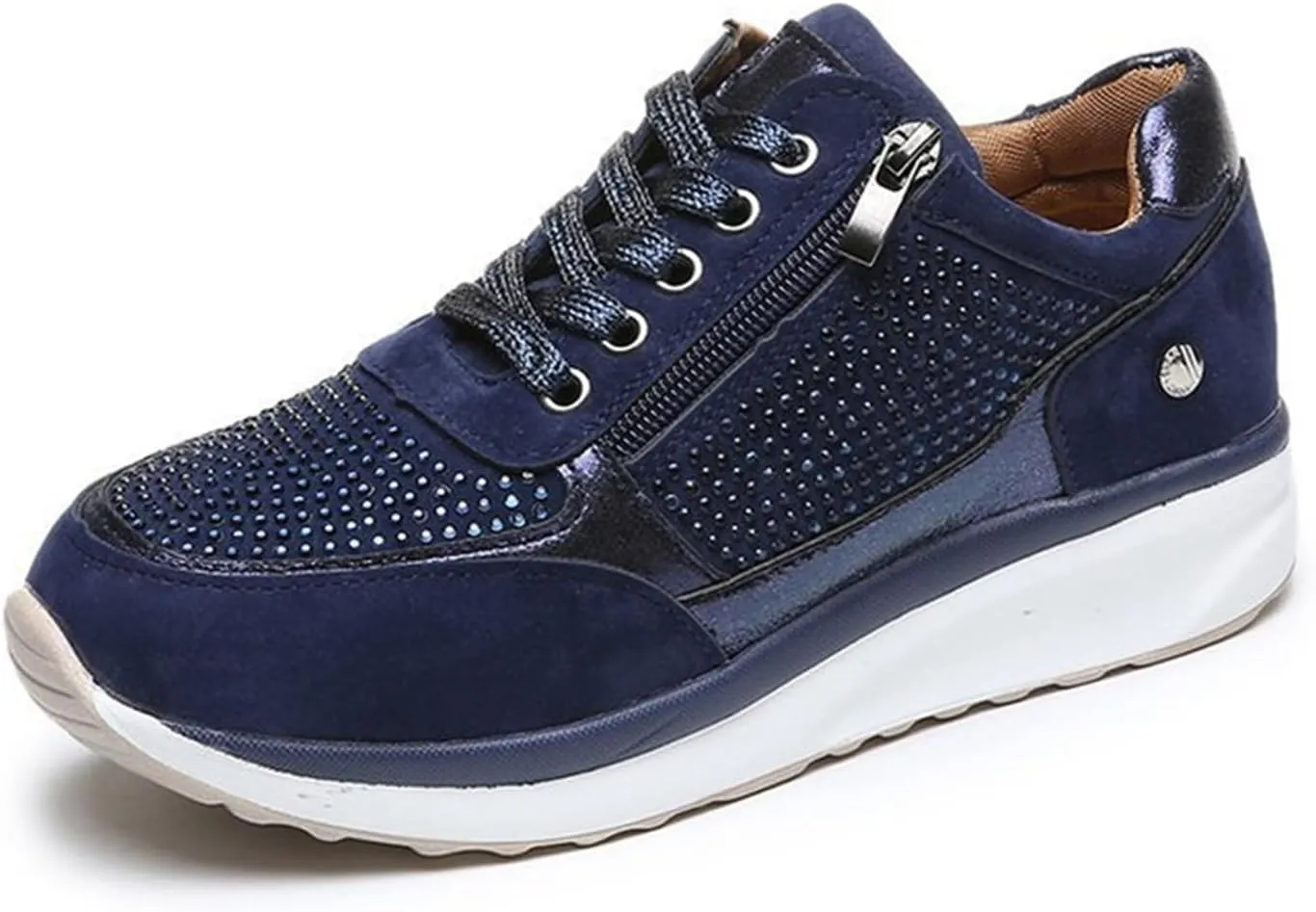 Lausiuoe Women's Fashion Sneakers Slip On Walking Tennis Shoes Slip On Lightweight Casual Sneakers for Gym Travel Work