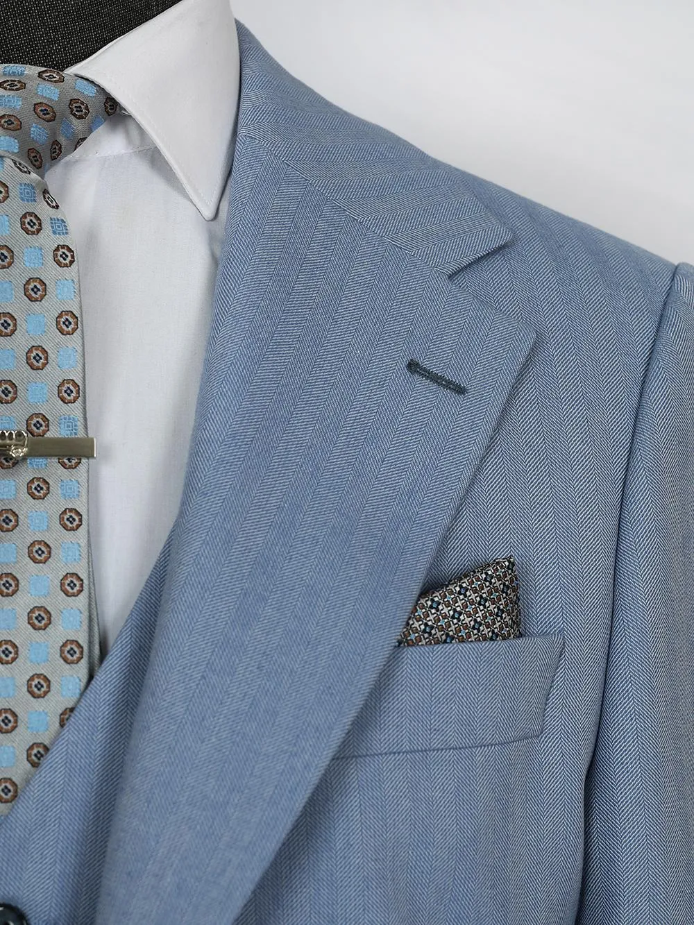 Lava Light Blue Custom Bespoke Men Suit Tailored