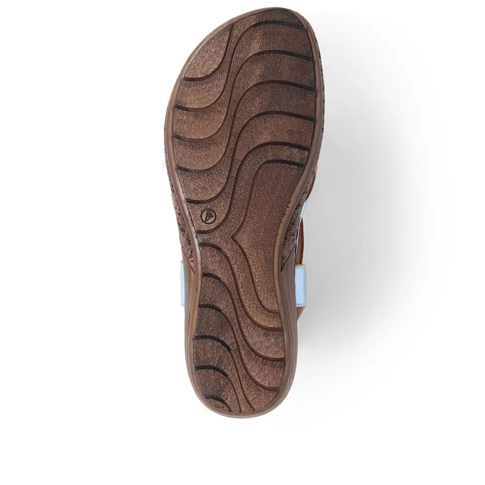 Leather Cross-Strap Sandals - LUCK39001 / 325 519