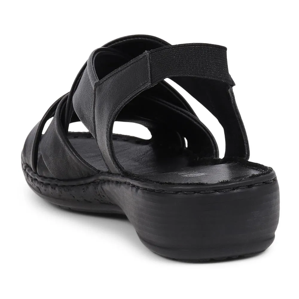 Leather Cross-Strap Sandals - LUCK39001 / 325 519