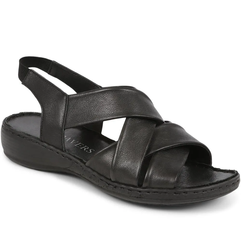 Leather Cross-Strap Sandals - LUCK39001 / 325 519