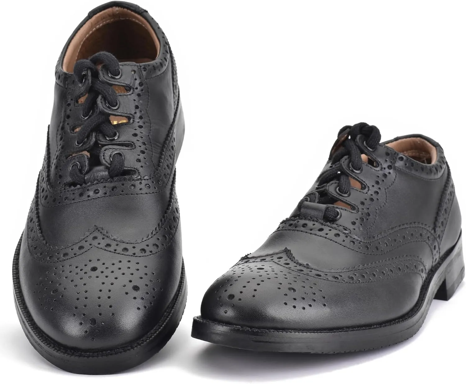 Leather Ghillie Brogue Kilt Shoes Traditional Scottish Piper and Highland Outfit Wedding Shoes Featuring Extra Long Laces & Leather Tassels - Sizes UK 10.5 Style - Comfort Piper Color  Black
