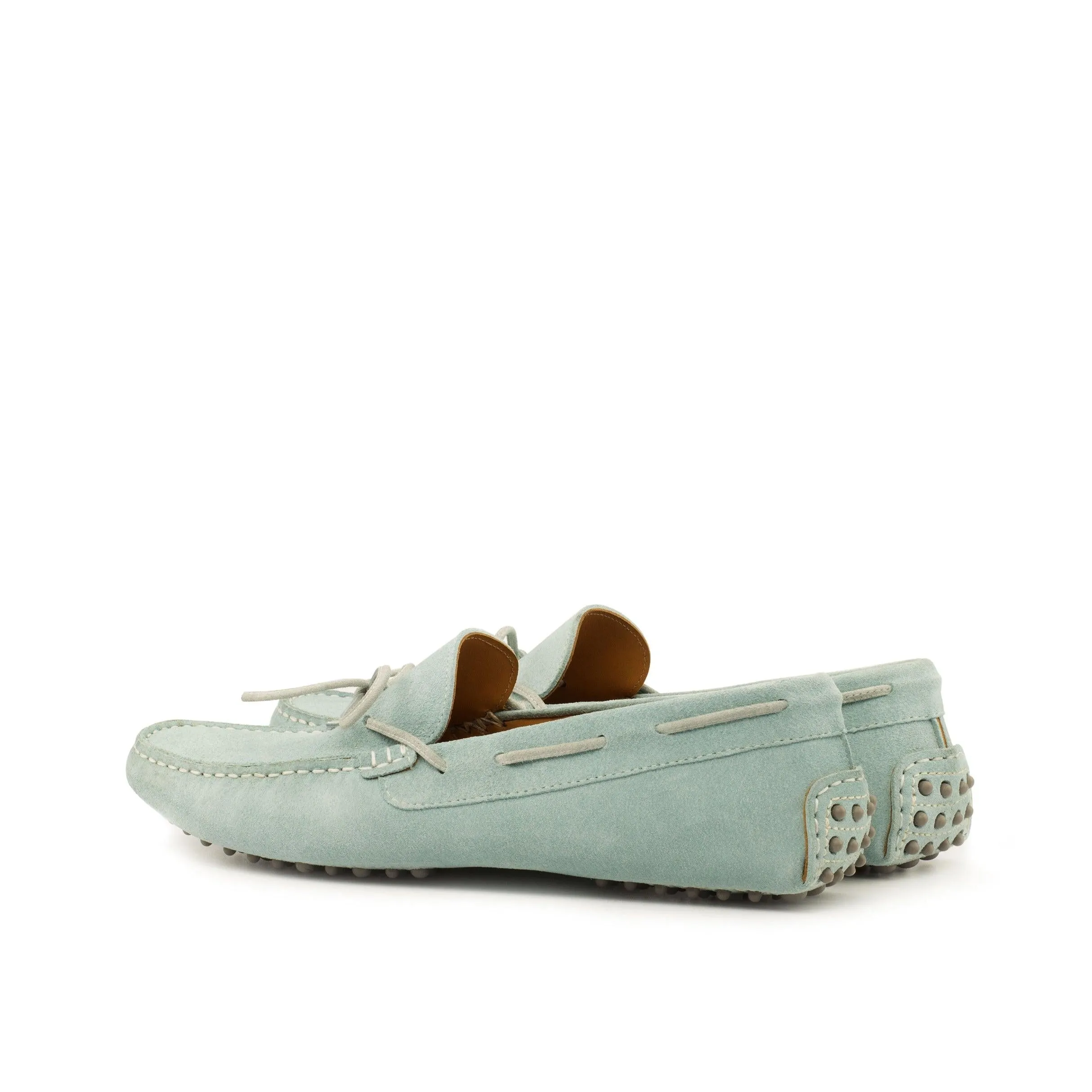 Light Blue Suede Drivers Loafer