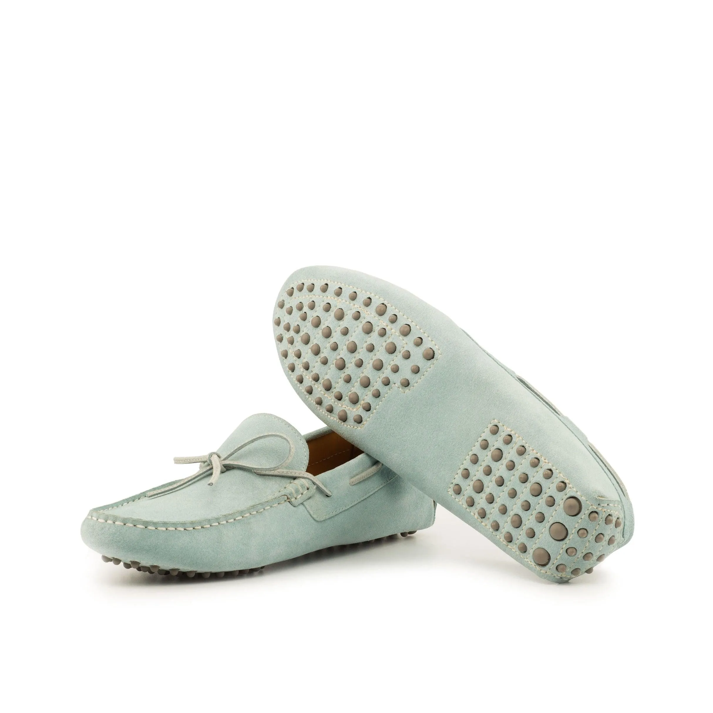 Light Blue Suede Drivers Loafer