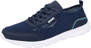 Lightweight Arch Support Sneakers for Men Breathable Elastic Fly Woven Mesh Sneaker Men's Business Casual Shoes