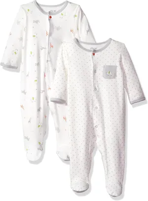 Little Me Baby Boys' and Girls' 100% Cotton 2-Pack Footies