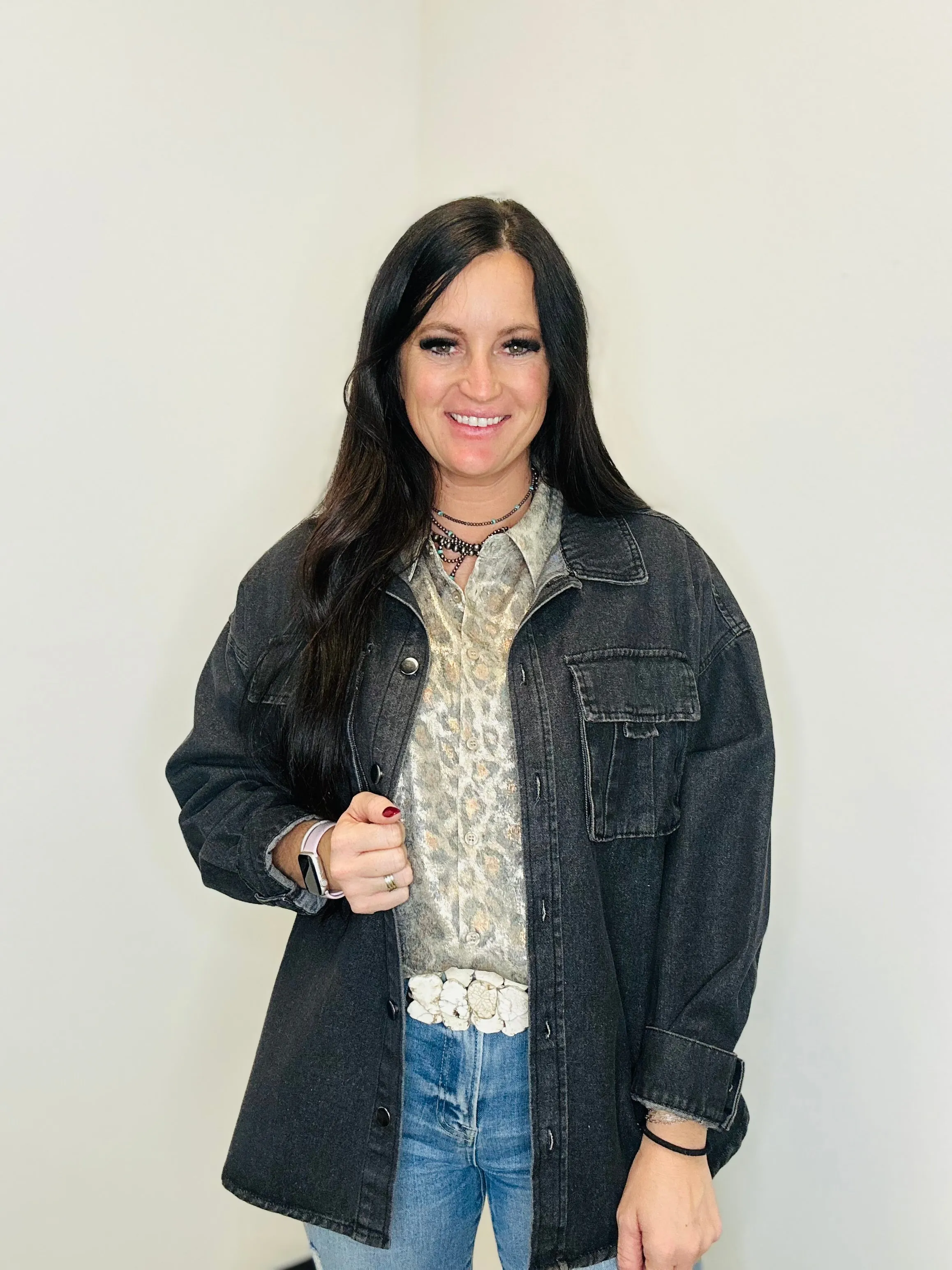 Livy Leopard Print Taupe Blouse