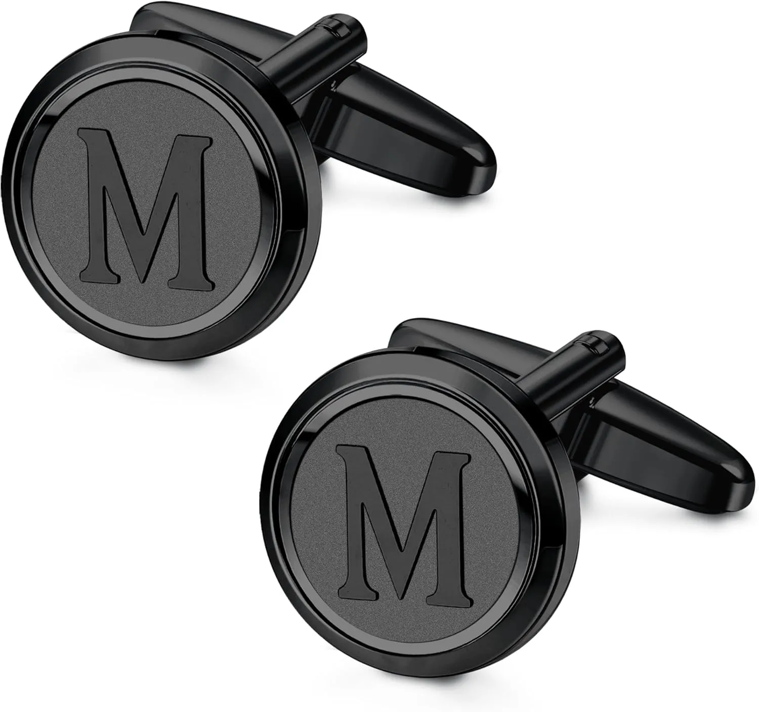 LOYALLOOK Initial Gold Cufflinks for Men Gold Cuff Links Personalized Copper CuffLinks Letter Cufflinks Gift for Groom Husband Father