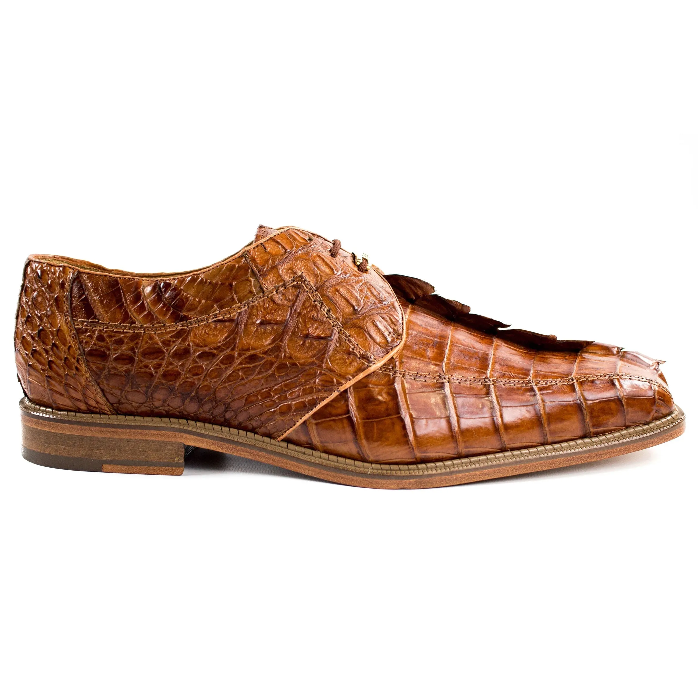 Mens Belvedere Colombo Caiman Crocodile Hornback Dress Shoe in Blue