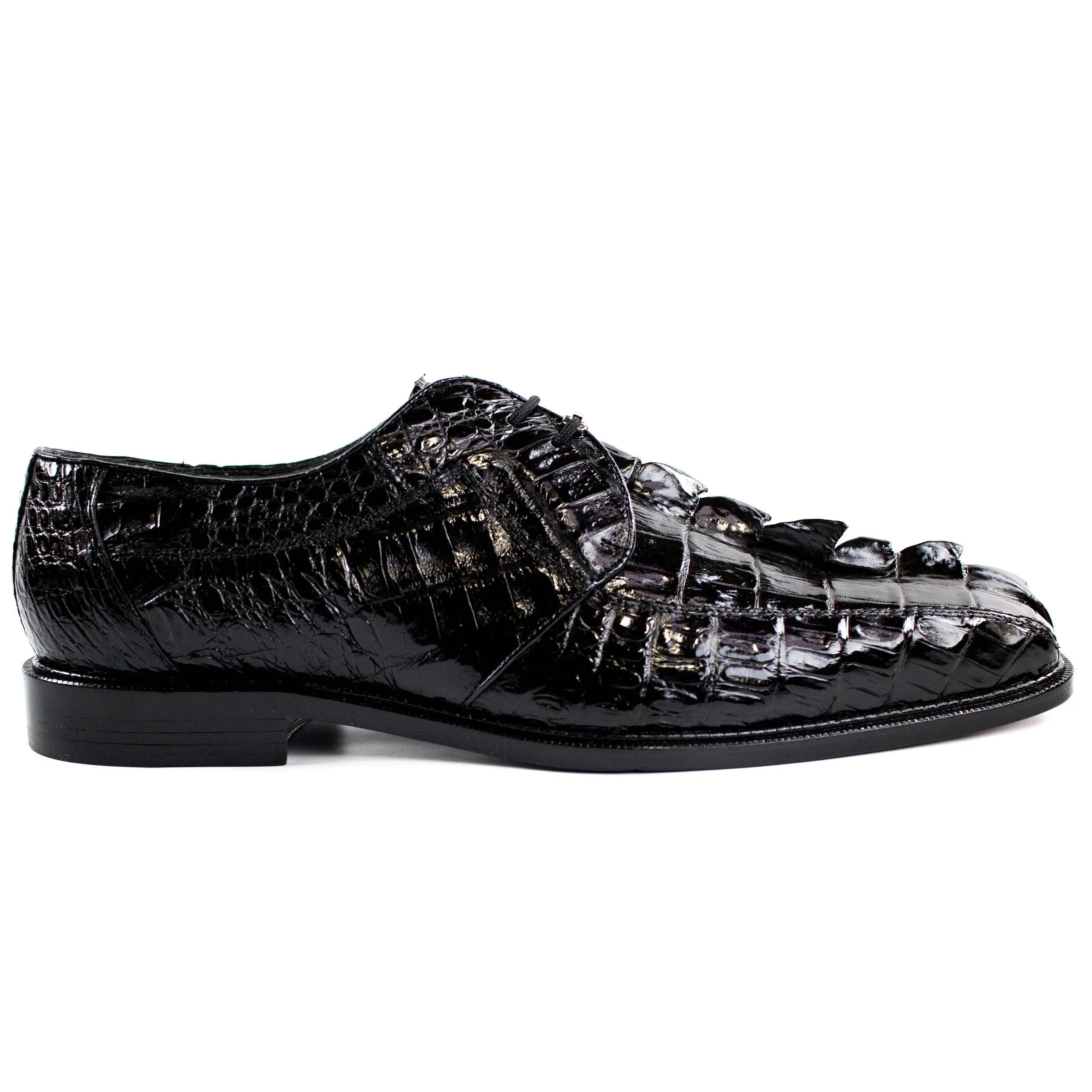Mens Belvedere Colombo Caiman Crocodile Hornback Dress Shoe in Blue