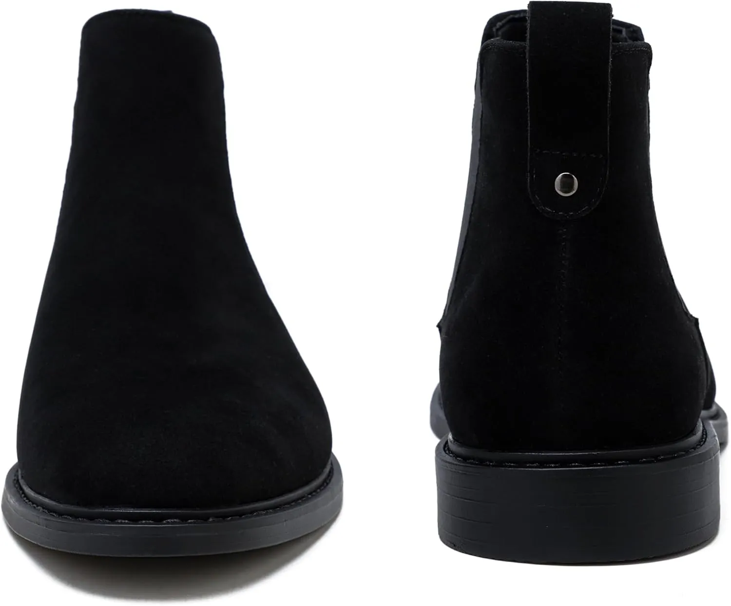 Mens Black Chelsea Boots-Slip-On Comfy Mens Casual Suede Ankle Boots