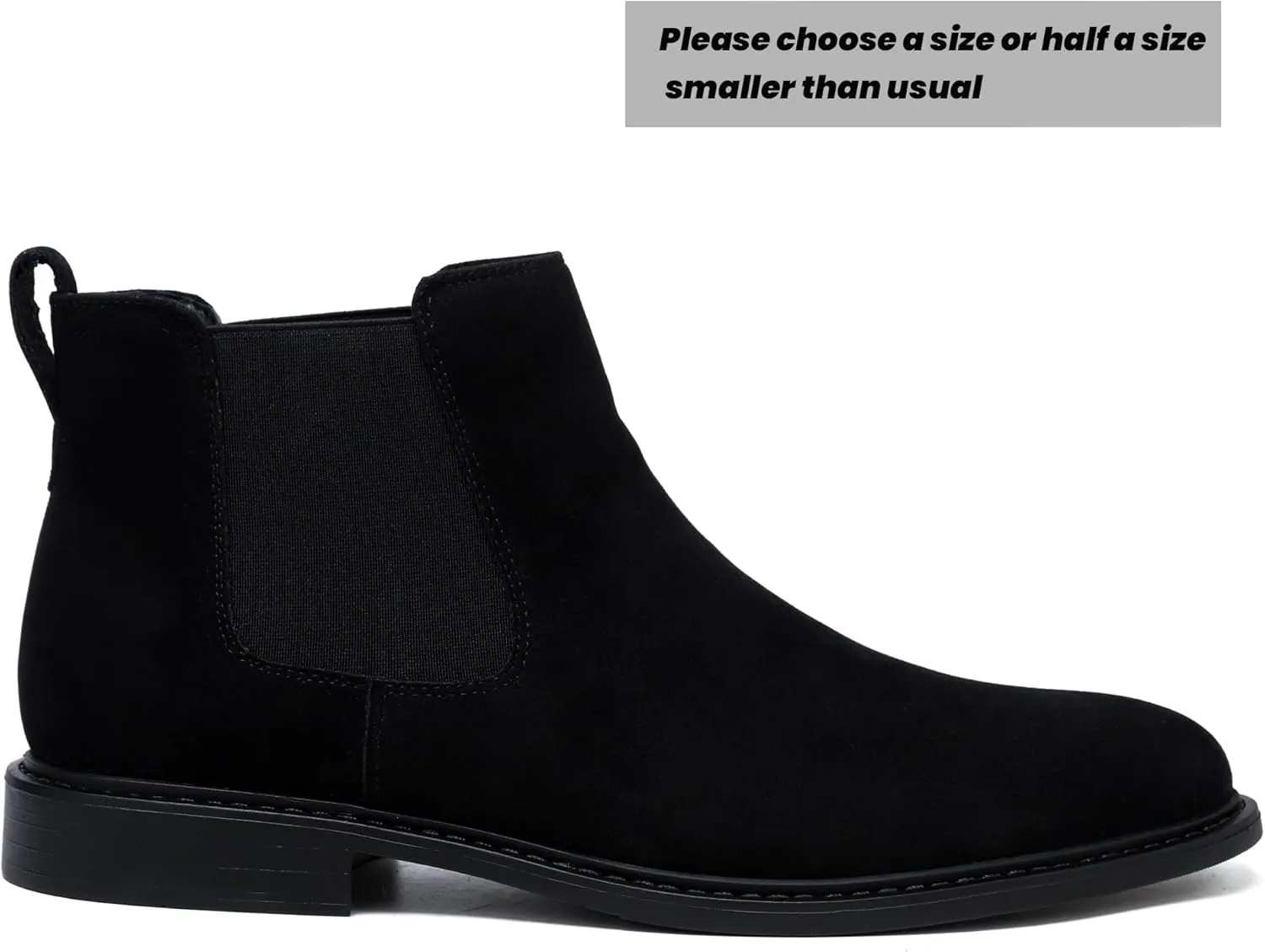 Mens Black Chelsea Boots-Slip-On Comfy Mens Casual Suede Ankle Boots
