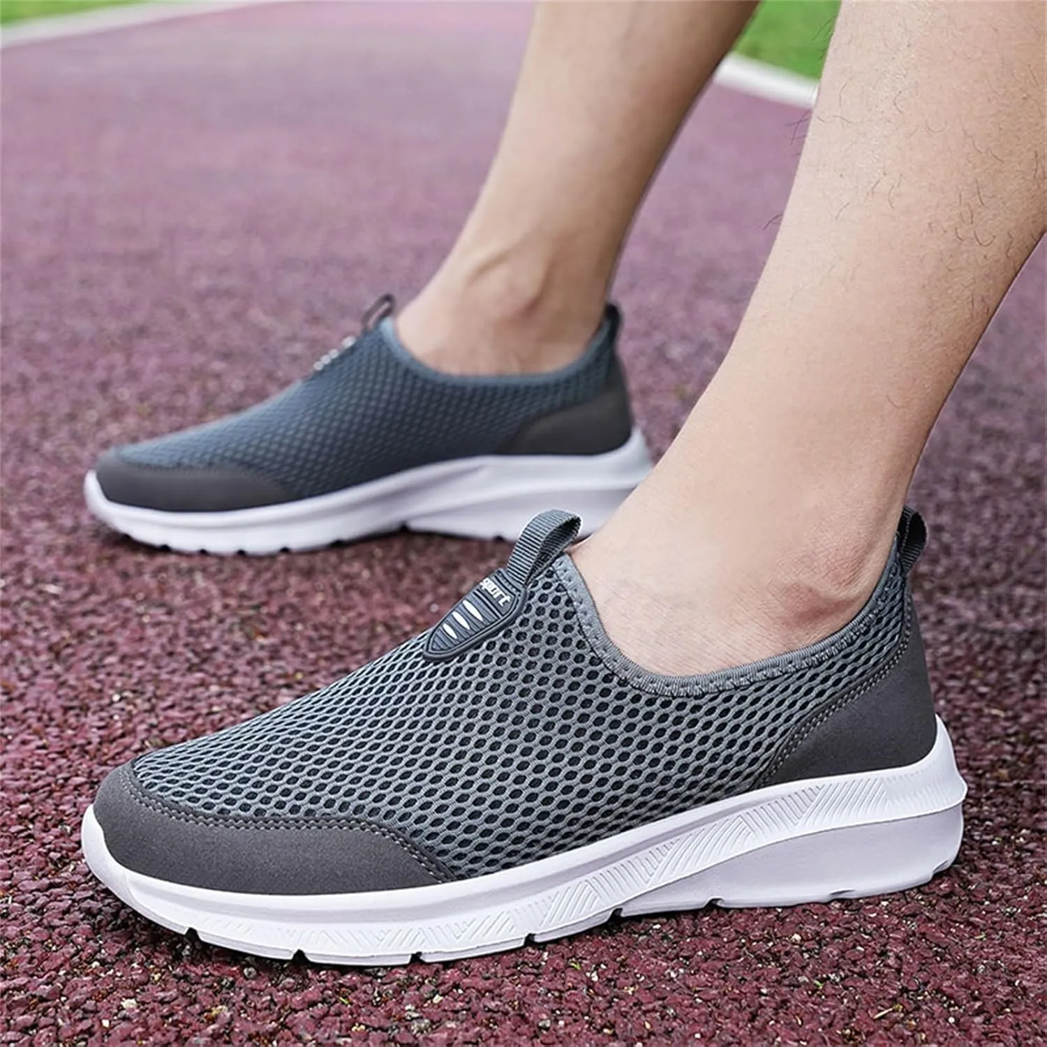 Men's Breathable Barefoot Shoes Lightweight Sport Gym Jogging Walking Sneaker Hook and Loop Orthopedic Sneakers