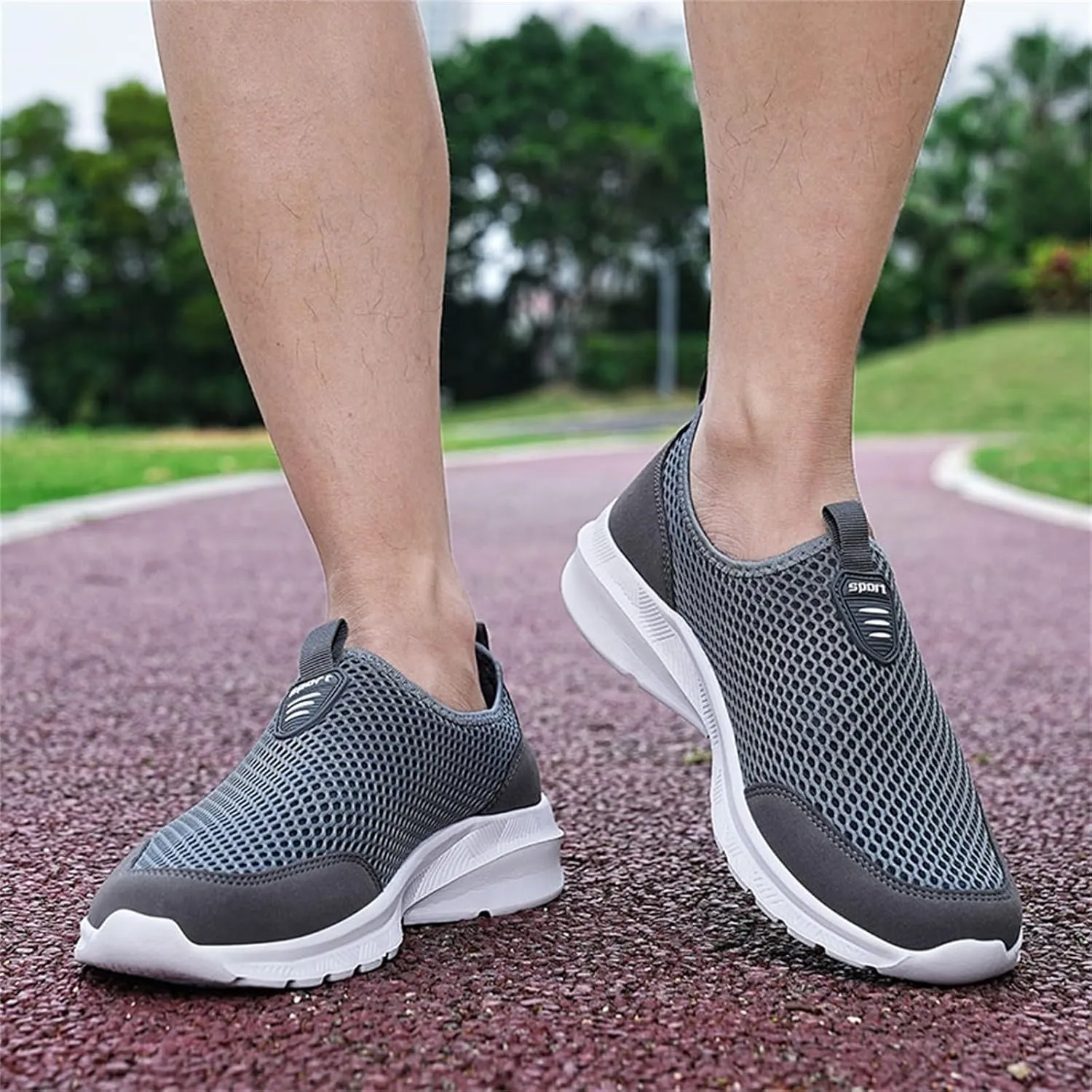 Men's Breathable Barefoot Shoes Lightweight Sport Gym Jogging Walking Sneaker Hook and Loop Orthopedic Sneakers
